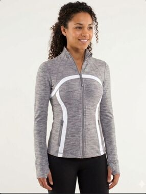 LULULEMON DEFINE JACKET Silver Spoon Pique / Silver Spoon Size 10